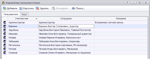 Управление пользователями